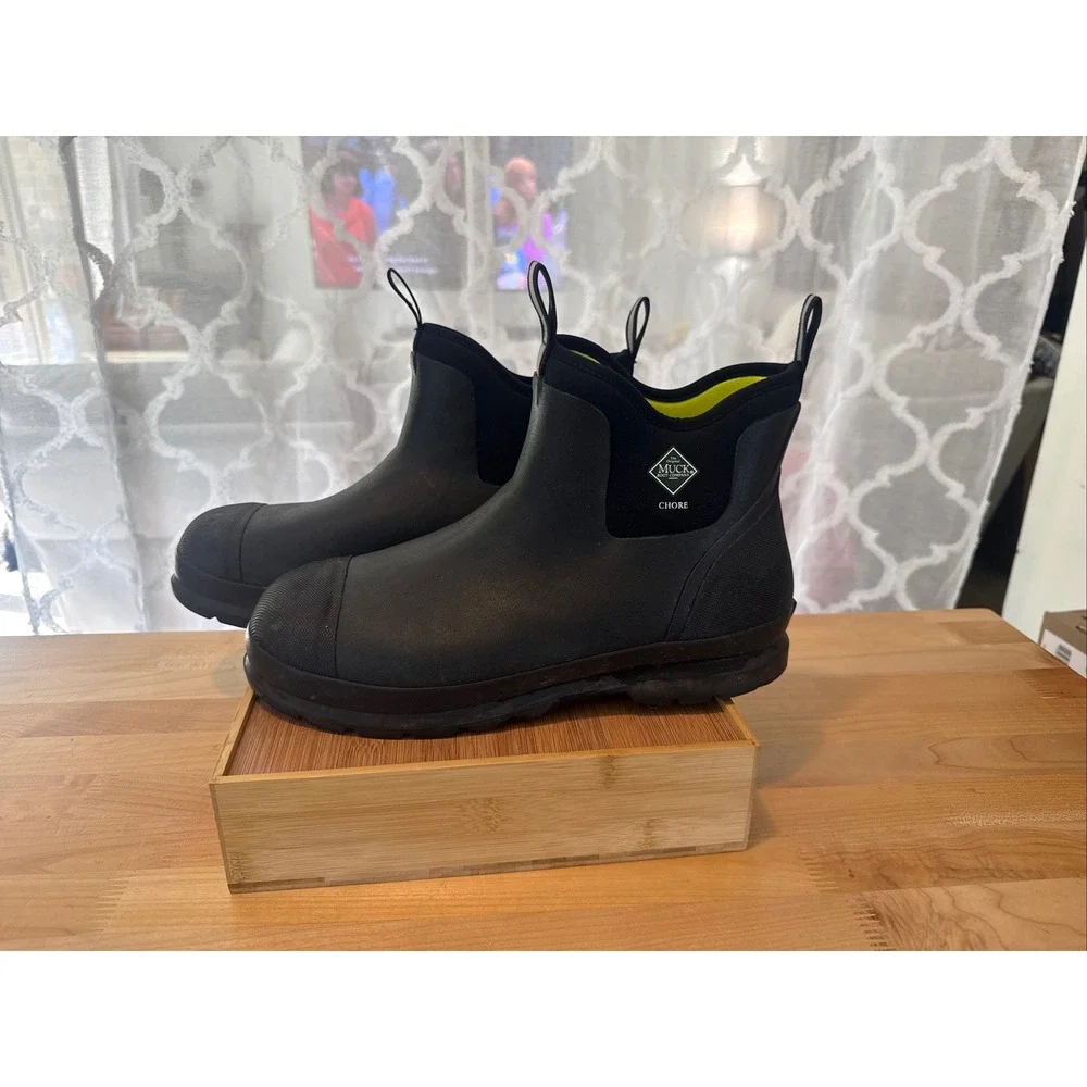Muck Boot Company Chore Mens Black Waterproof Rubber Ankle Work Boots Size 13